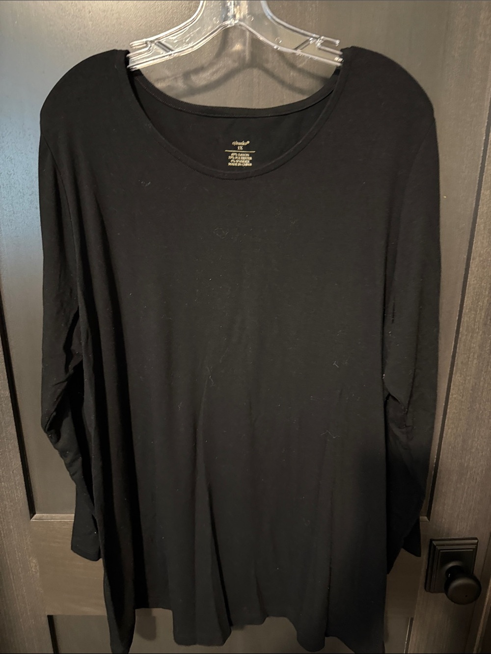CJ Banks Black Long Sleeve Women's Top